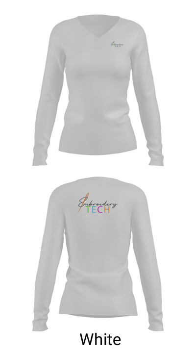 Embroidery Tech 30596035 Women's Long Sleeve V-neck Shirt - 6