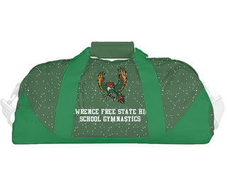 Duffle Bag, Lawrence Free State High School Gymnastics, Spirit Store, Teamtime, Team time, sublimation, custom sports apparel, team uniforms, spirit wear, spiritwear, sports uniforms, custom shirts, team store, custom team store, fundraiser sports, apparel fundraiser