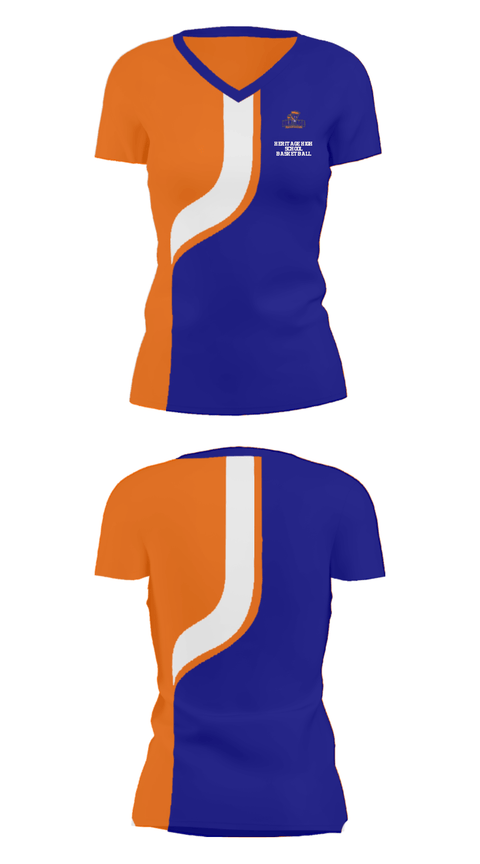 Women's Short Sleeve Vneck Shirt, Heritage High School Basketball, Women's Basketball, Teamtime, Team time, sublimation, custom sports apparel, team uniforms, spirit wear, spiritwear, sports uniforms, custom shirts, team store, custom team store, fundraiser sports, apparel fundraiser