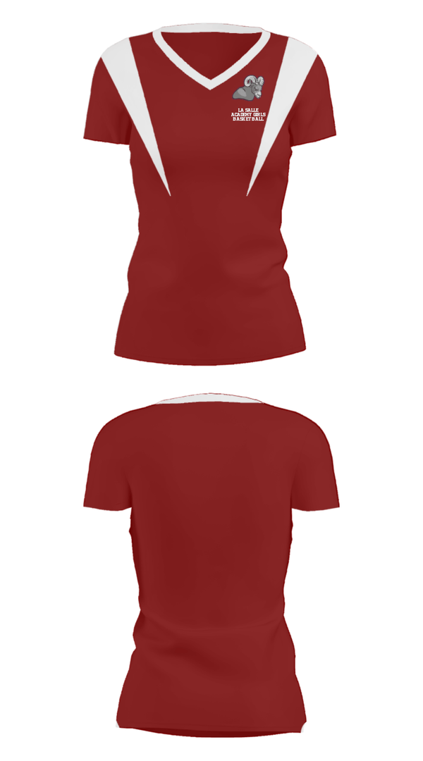 Women's Short Sleeve Vneck Shirt, La Salle Academy Girls Basketball, Women's Basketball, Teamtime, Team time, sublimation, custom sports apparel, team uniforms, spirit wear, spiritwear, sports uniforms, custom shirts, team store, custom team store, fundraiser sports, apparel fundraiser