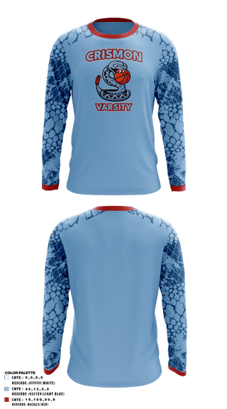 Long Sleeve Performance Shirt, Crismon Rattlers, Women's Basketball, Teamtime, Team time, sublimation, custom sports apparel, team uniforms, spirit wear, spiritwear, sports uniforms, custom shirts, team store, custom team store, fundraiser sports, apparel fundraiser