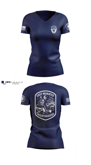 Womens Short Sleeve Vneck Shirt, East Manatee, Fire Department, Teamtime, Team time, sublimation, custom sports apparel, team uniforms, spirit wear, spiritwear, sports uniforms, custom shirts, team store, custom team store, fundraiser sports, apparel fundraiser