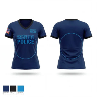 Womens Short Sleeve Vneck Shirt, New York State University Police, Police, Teamtime, Team time, sublimation, custom sports apparel, team uniforms, spirit wear, spiritwear, sports uniforms, custom shirts, team store, custom team store, fundraiser sports, apparel fundraiser