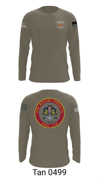Long Sleeve Performance Shirt, USS Rafael Peralta DDG 115, Navy, Teamtime, Team time, sublimation, custom sports apparel, team uniforms, spirit wear, spiritwear, sports uniforms, custom shirts, team store, custom team store, fundraiser sports, apparel fundraiser