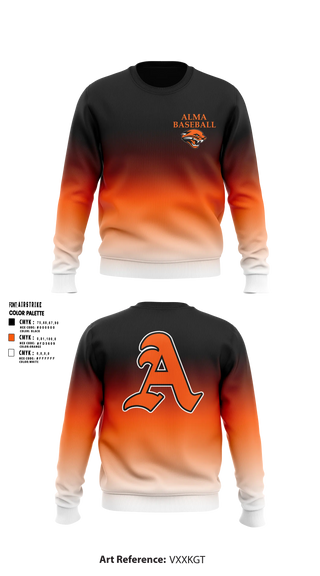 Crew Neck Sweatshirt, Alma, Baseball, Teamtime, Team time, sublimation, custom sports apparel, team uniforms, spirit wear, spiritwear, sports uniforms, custom shirts, team store, custom team store, fundraiser sports, apparel fundraiser