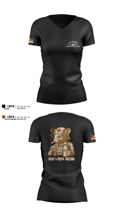 10 EAEF Bronze Crew 32641505 Women's Short Sleeve V-neck Shirt - 2