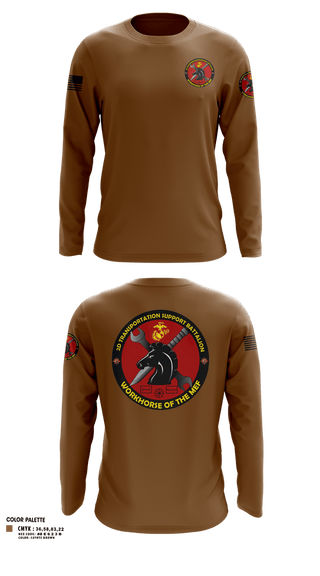 Long Sleeve Performance Shirt, 2d Transportation Support Battalion, Marines, Teamtime, Team time, sublimation, custom sports apparel, team uniforms, spirit wear, spiritwear, sports uniforms, custom shirts, team store, custom team store, fundraiser sports, apparel fundraiser