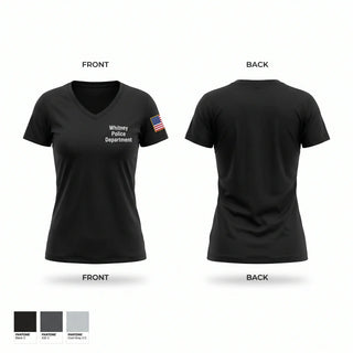 Womens Short Sleeve Vneck Shirt, Whitney Police Department, Police, Teamtime, Team time, sublimation, custom sports apparel, team uniforms, spirit wear, spiritwear, sports uniforms, custom shirts, team store, custom team store, fundraiser sports, apparel fundraiser