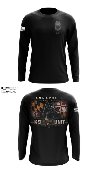 Long Sleeve Performance Shirt, Annapolis Police K9 Unit, Police, Teamtime, Team time, sublimation, custom sports apparel, team uniforms, spirit wear, spiritwear, sports uniforms, custom shirts, team store, custom team store, fundraiser sports, apparel fundraiser