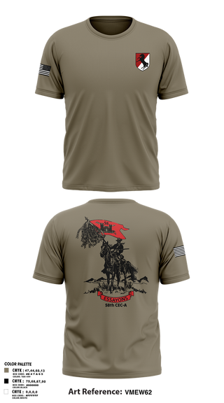 Short Sleeve Performance Shirt, 58th CEC-A, Army, Teamtime, Team time, sublimation, custom sports apparel, team uniforms, spirit wear, spiritwear, sports uniforms, custom shirts, team store, custom team store, fundraiser sports, apparel fundraiser