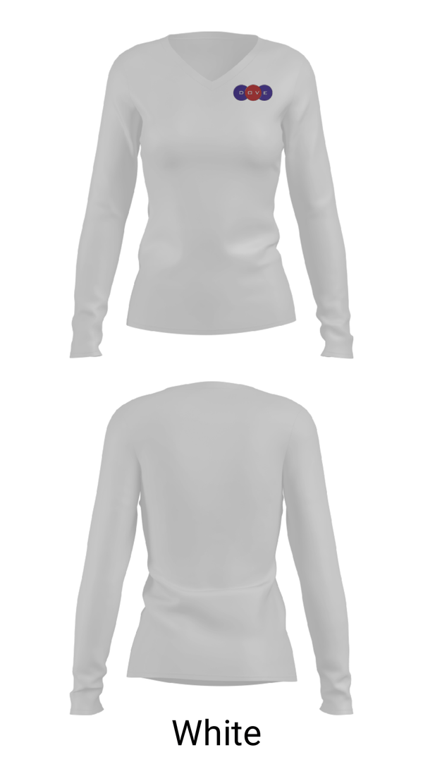 Women's Long Sleeve Vneck Shirt, Dove Science Academy Middle School-OKC, Spirit Store, Teamtime, Team time, sublimation, custom sports apparel, team uniforms, spirit wear, spiritwear, sports uniforms, custom shirts, team store, custom team store, fundraiser sports, apparel fundraiser
