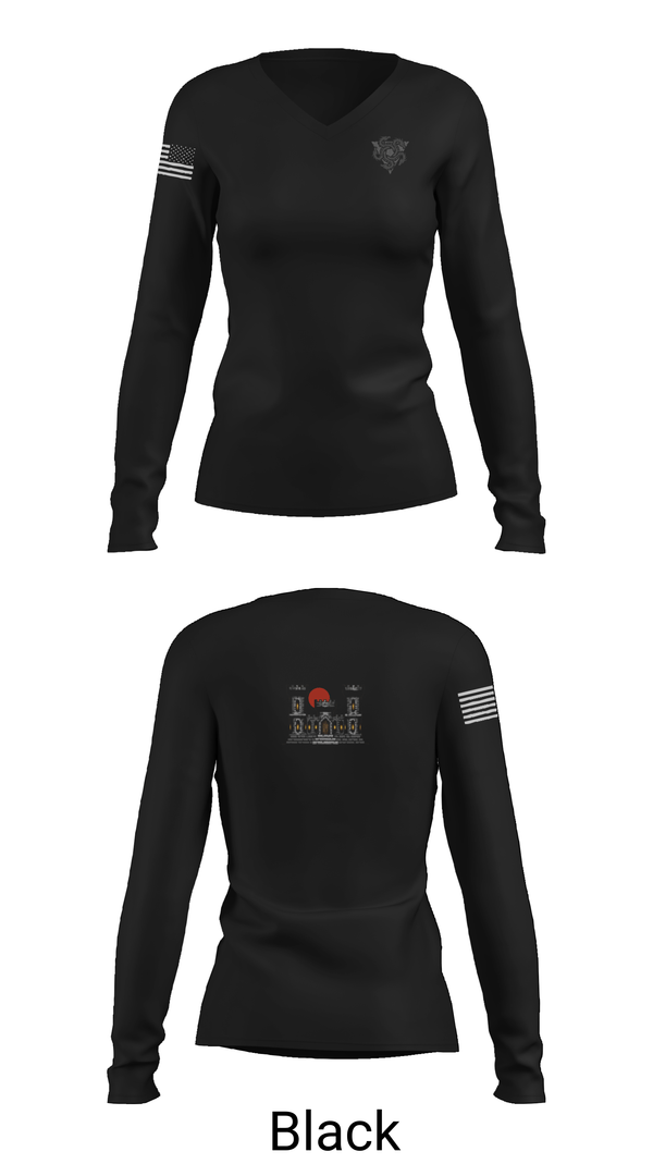 Womens Long Sleeve Vneck Shirt, 100th MRBC, Army, Teamtime, Team time, sublimation, custom sports apparel, team uniforms, spirit wear, spiritwear, sports uniforms, custom shirts, team store, custom team store, fundraiser sports, apparel fundraiser