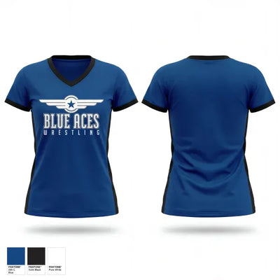 Blue Aces 61796150 Women's Short Sleeve V-neck Shirt - 1