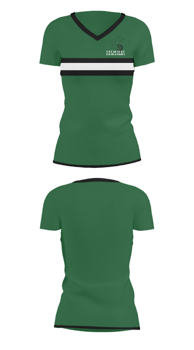 Highland High School Bowling 44763989 Women's Short Sleeve V-neck Shirt - 30