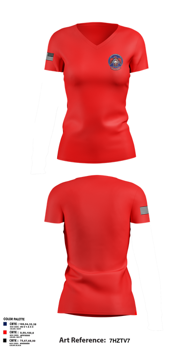QN Rescue 88120245 Women's Short Sleeve V-neck Shirt - 2