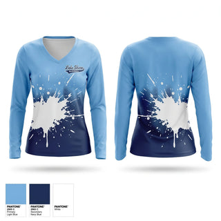 Womens Long Sleeve Vneck Shirt, Lake Shore Graysox, Baseball, Teamtime, Team time, sublimation, custom sports apparel, team uniforms, spirit wear, spiritwear, sports uniforms, custom shirts, team store, custom team store, fundraiser sports, apparel fundraiser