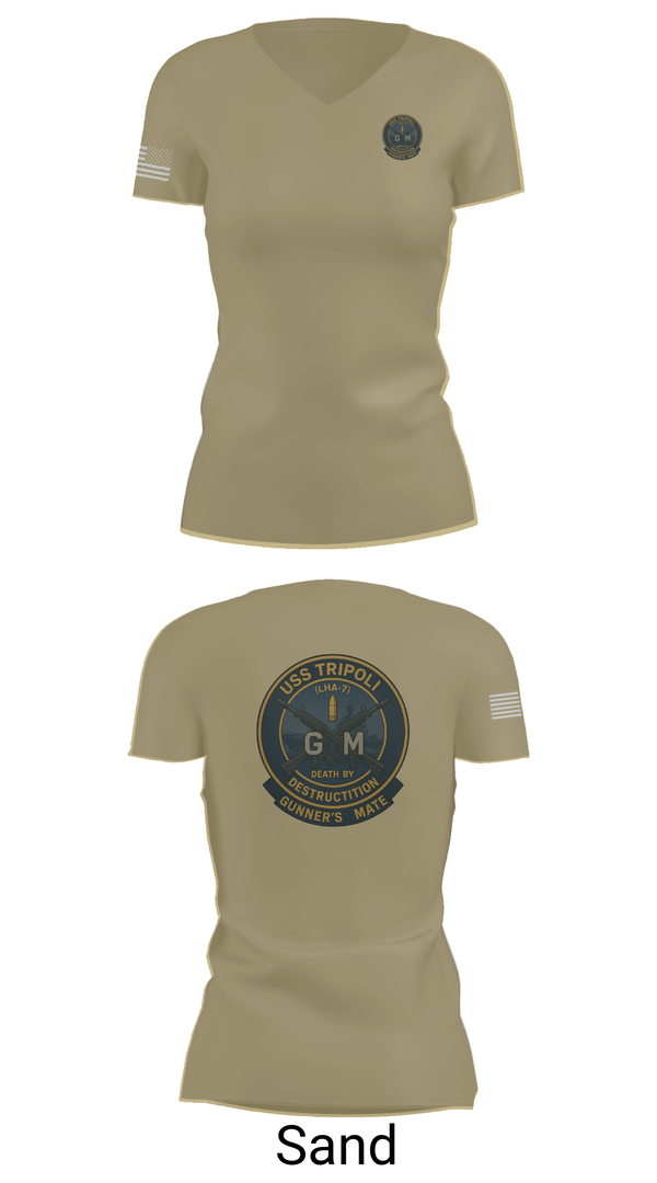Womens Short Sleeve Vneck Shirt, USS TRIPOLI, , Teamtime, Team time, sublimation, custom sports apparel, team uniforms, spirit wear, spiritwear, sports uniforms, custom shirts, team store, custom team store, fundraiser sports, apparel fundraiser