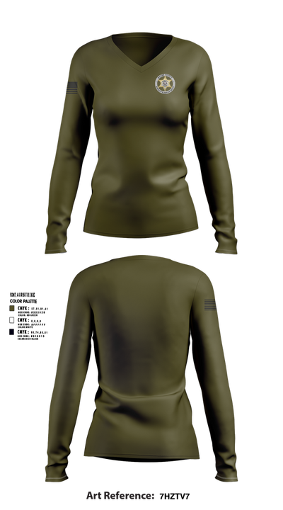 Wayne County Sheriff’s Department 73359444 Women's Long Sleeve V-neck Shirt - 2