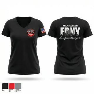 Womens Short Sleeve Vneck Shirt, Manhattan Fire Dispatch, Fire Department, Teamtime, Team time, sublimation, custom sports apparel, team uniforms, spirit wear, spiritwear, sports uniforms, custom shirts, team store, custom team store, fundraiser sports, apparel fundraiser