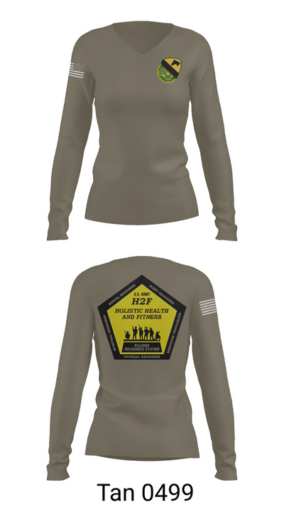 1st Cav 3CR 22311703 Women's Long Sleeve V-neck Shirt - 77