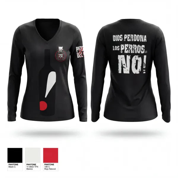 Womens Long Sleeve Vneck Shirt, PERROS DEL MAL FC, Men's Soccer, Teamtime, Team time, sublimation, custom sports apparel, team uniforms, spirit wear, spiritwear, sports uniforms, custom shirts, team store, custom team store, fundraiser sports, apparel fundraiser