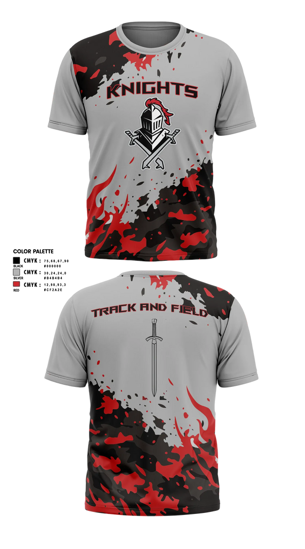 Short Sleeve Rash Guard Shirt, Knights Track Club, Track & Field, Teamtime, Team time, sublimation, custom sports apparel, team uniforms, spirit wear, spiritwear, sports uniforms, custom shirts, team store, custom team store, fundraiser sports, apparel fundraiser