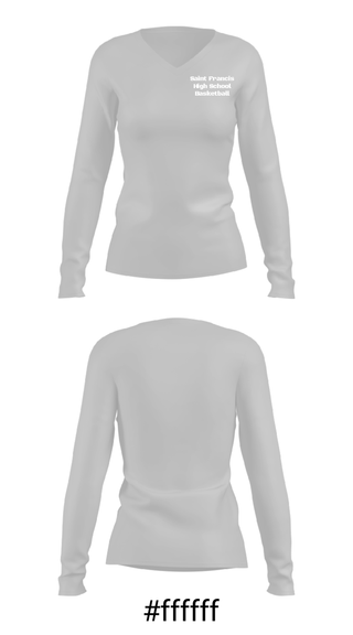 Women's Long Sleeve Vneck Shirt, Saint Francis High School Basketball, Men's Basketball, Teamtime, Team time, sublimation, custom sports apparel, team uniforms, spirit wear, spiritwear, sports uniforms, custom shirts, team store, custom team store, fundraiser sports, apparel fundraiser