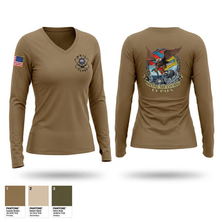 Womens Long Sleeve Vneck Shirt, MWTC FCPOA, Navy, Teamtime, Team time, sublimation, custom sports apparel, team uniforms, spirit wear, spiritwear, sports uniforms, custom shirts, team store, custom team store, fundraiser sports, apparel fundraiser