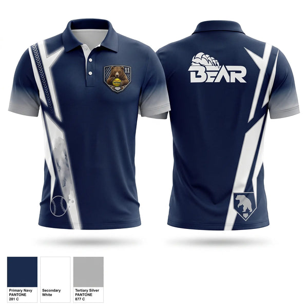 Short Sleeve Performance Polo, The Bear, Softball, Teamtime, Team time, sublimation, custom sports apparel, team uniforms, spirit wear, spiritwear, sports uniforms, custom shirts, team store, custom team store, fundraiser sports, apparel fundraiser