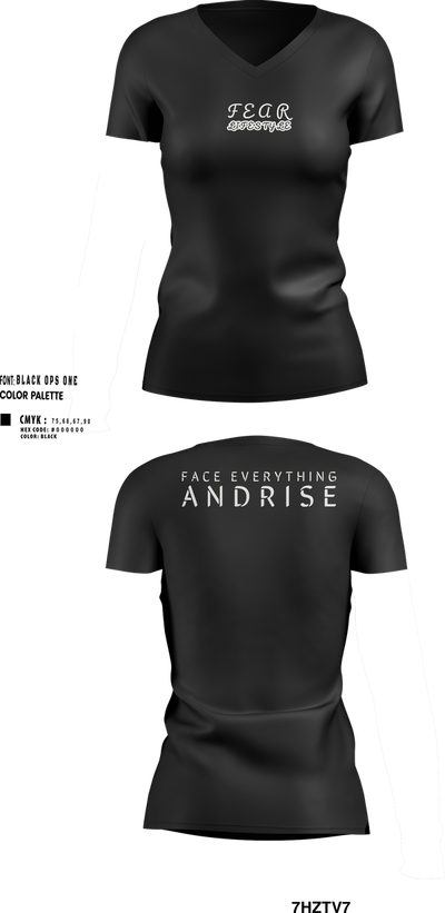 FearLifestyle 46237341 Women's Short Sleeve V-neck Shirt - 103