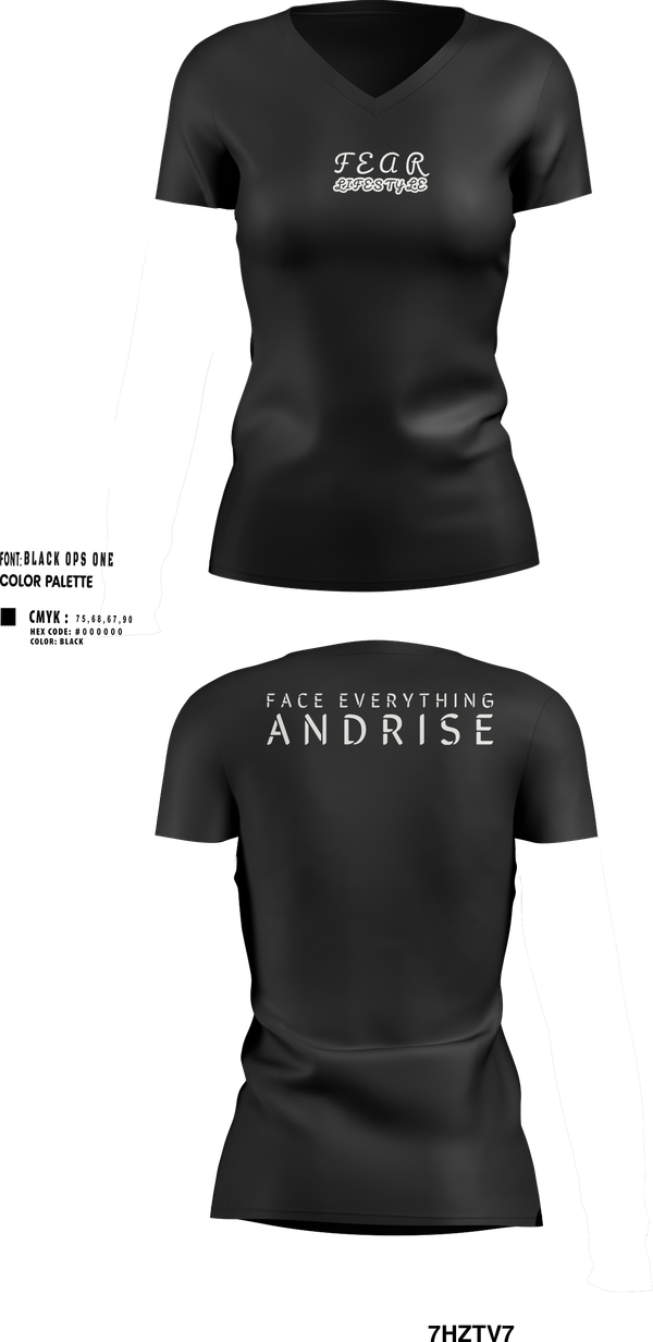Womens Short Sleeve Vneck Shirt, FearLifestyle, , Teamtime, Team time, sublimation, custom sports apparel, team uniforms, spirit wear, spiritwear, sports uniforms, custom shirts, team store, custom team store, fundraiser sports, apparel fundraiser