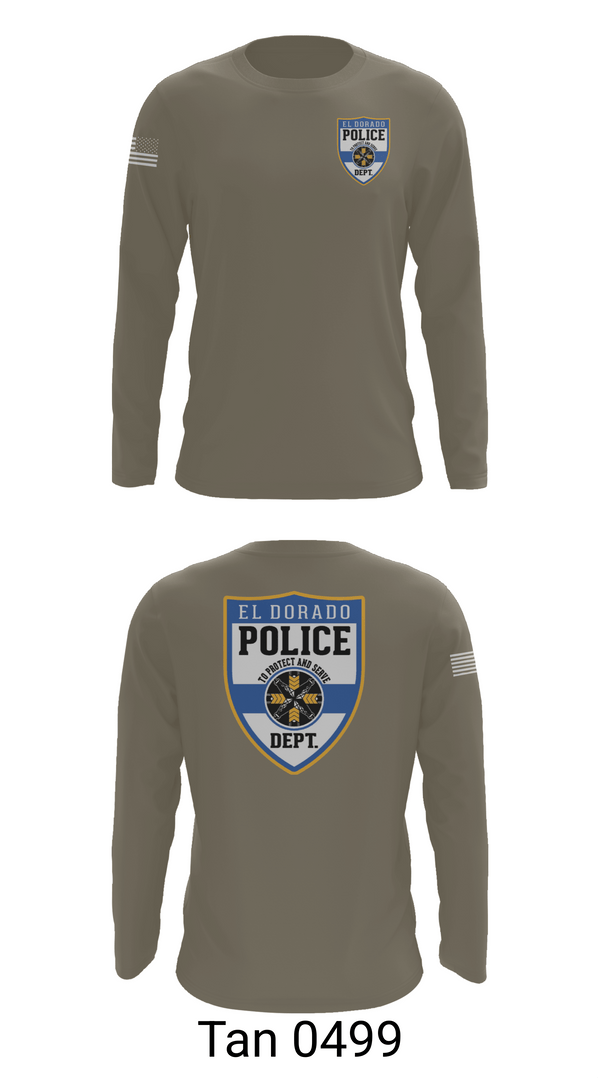 Long Sleeve Performance Shirt, El dorado Police Department, Police, Teamtime, Team time, sublimation, custom sports apparel, team uniforms, spirit wear, spiritwear, sports uniforms, custom shirts, team store, custom team store, fundraiser sports, apparel fundraiser