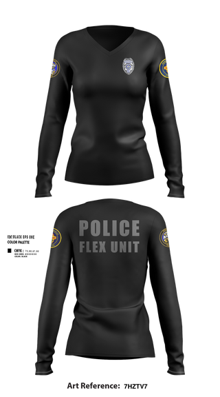 Womens Long Sleeve Vneck Shirt, Hendersonville FLEX Team, Police, Teamtime, Team time, sublimation, custom sports apparel, team uniforms, spirit wear, spiritwear, sports uniforms, custom shirts, team store, custom team store, fundraiser sports, apparel fundraiser