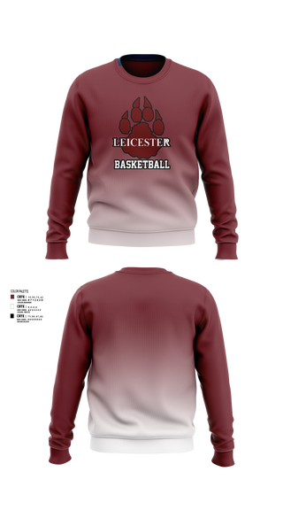 Crew Neck Sweatshirt, Leicester High School Basketball, Men's Basketball, Teamtime, Team time, sublimation, custom sports apparel, team uniforms, spirit wear, spiritwear, sports uniforms, custom shirts, team store, custom team store, fundraiser sports, apparel fundraiser