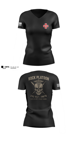 Womens Short Sleeve Vneck Shirt, FMTB-E 2ND PLATOON, , Teamtime, Team time, sublimation, custom sports apparel, team uniforms, spirit wear, spiritwear, sports uniforms, custom shirts, team store, custom team store, fundraiser sports, apparel fundraiser