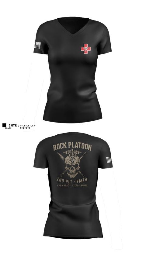 Womens Short Sleeve Vneck Shirt, FMTB-E 2ND PLATOON, , Teamtime, Team time, sublimation, custom sports apparel, team uniforms, spirit wear, spiritwear, sports uniforms, custom shirts, team store, custom team store, fundraiser sports, apparel fundraiser