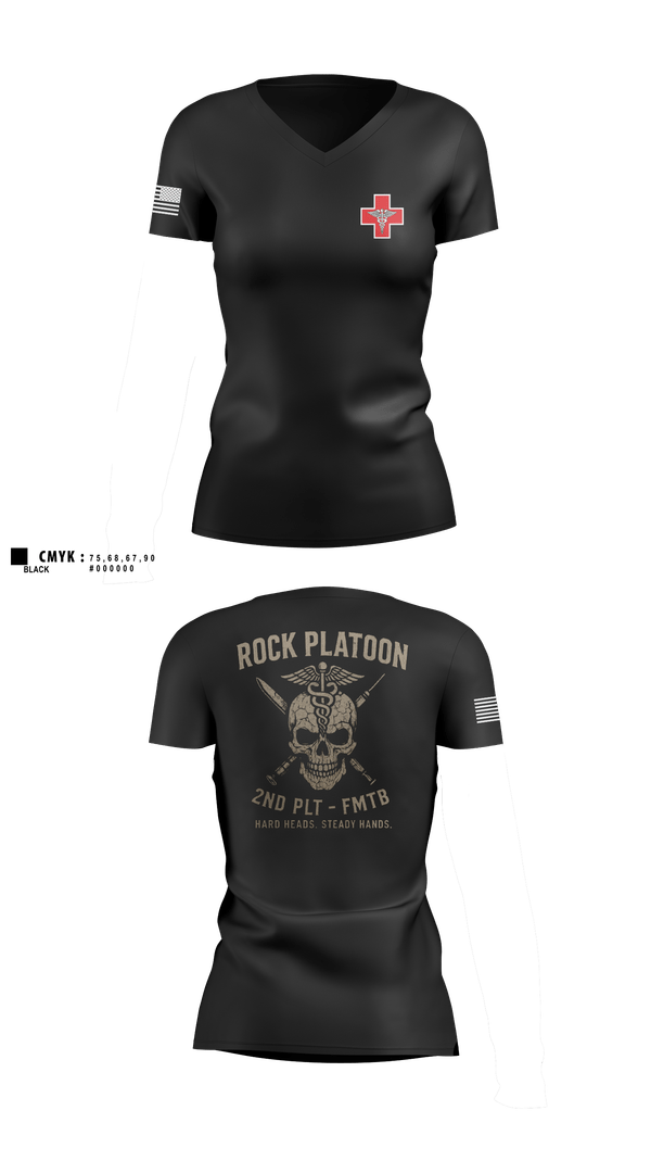 Womens Short Sleeve Vneck Shirt, FMTB-E 2ND PLATOON, , Teamtime, Team time, sublimation, custom sports apparel, team uniforms, spirit wear, spiritwear, sports uniforms, custom shirts, team store, custom team store, fundraiser sports, apparel fundraiser