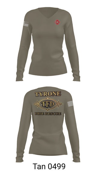 Womens Long Sleeve Vneck Shirt, Tyrone Fire Department, Fire Department, Teamtime, Team time, sublimation, custom sports apparel, team uniforms, spirit wear, spiritwear, sports uniforms, custom shirts, team store, custom team store, fundraiser sports, apparel fundraiser