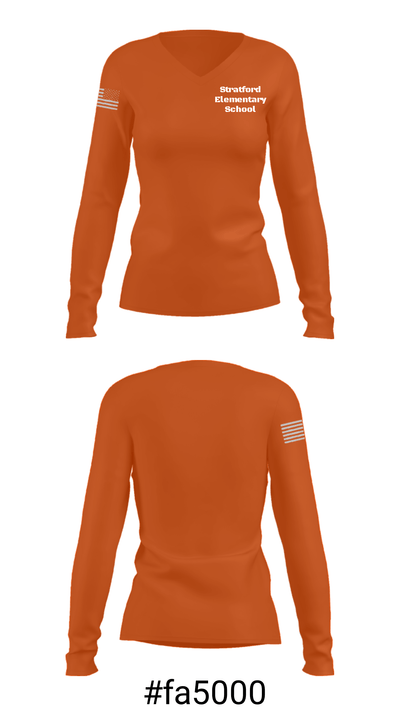 Stratford Elementary School 69325562 Women's Long Sleeve V-neck Shirt - 20
