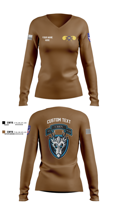95th CBRN Co Women's Long Sleeve V-neck Shirt - 3
