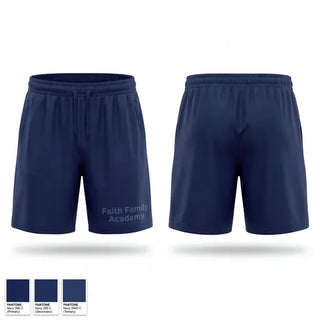 Athletic Shorts With Pockets, Faith Family Academy, Navy, Teamtime, Team time, sublimation, custom sports apparel, team uniforms, spirit wear, spiritwear, sports uniforms, custom shirts, team store, custom team store, fundraiser sports, apparel fundraiser