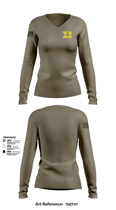 E1-81 AR BDE 50665632 Women's Long Sleeve V-neck Shirt - 103