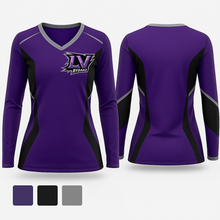 Womens Long Sleeve Vneck Shirt, LV RYDAHZ, , Teamtime, Team time, sublimation, custom sports apparel, team uniforms, spirit wear, spiritwear, sports uniforms, custom shirts, team store, custom team store, fundraiser sports, apparel fundraiser