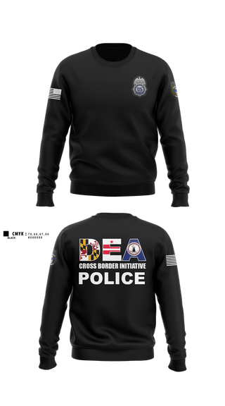 Crew Neck Sweatshirt, DEA DC 45, Police, Teamtime, Team time, sublimation, custom sports apparel, team uniforms, spirit wear, spiritwear, sports uniforms, custom shirts, team store, custom team store, fundraiser sports, apparel fundraiser