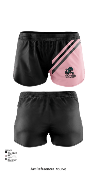 Womens Shorts, Raptor Roofing, , Teamtime, Team time, sublimation, custom sports apparel, team uniforms, spirit wear, spiritwear, sports uniforms, custom shirts, team store, custom team store, fundraiser sports, apparel fundraiser