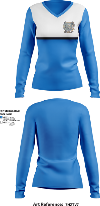 Womens Long Sleeve Vneck Shirt, Moore County Golf, Golf, Teamtime, Team time, sublimation, custom sports apparel, team uniforms, spirit wear, spiritwear, sports uniforms, custom shirts, team store, custom team store, fundraiser sports, apparel fundraiser