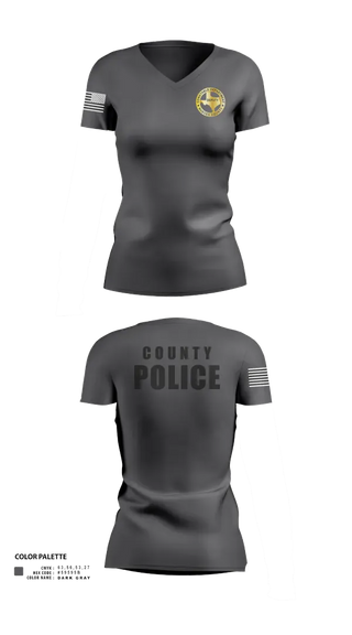 Womens Short Sleeve Vneck Shirt, Nueces County Constable PCT4, , Teamtime, Team time, sublimation, custom sports apparel, team uniforms, spirit wear, spiritwear, sports uniforms, custom shirts, team store, custom team store, fundraiser sports, apparel fundraiser