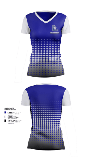 Womens Short Sleeve Vneck Shirt, Blue devils, , Teamtime, Team time, sublimation, custom sports apparel, team uniforms, spirit wear, spiritwear, sports uniforms, custom shirts, team store, custom team store, fundraiser sports, apparel fundraiser