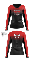 Mechanicville High School Cheer 64273422 Women's Long Sleeve V-neck Shirt - 1