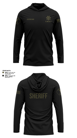 Long Sleeve Performance Shirt with hood, Jefferson County Regional SWAT, , Teamtime, Team time, sublimation, custom sports apparel, team uniforms, spirit wear, spiritwear, sports uniforms, custom shirts, team store, custom team store, fundraiser sports, apparel fundraiser